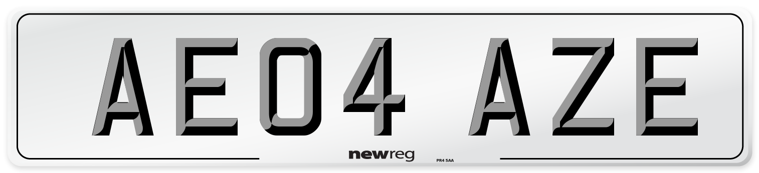AE04 AZE Number Plate from New Reg